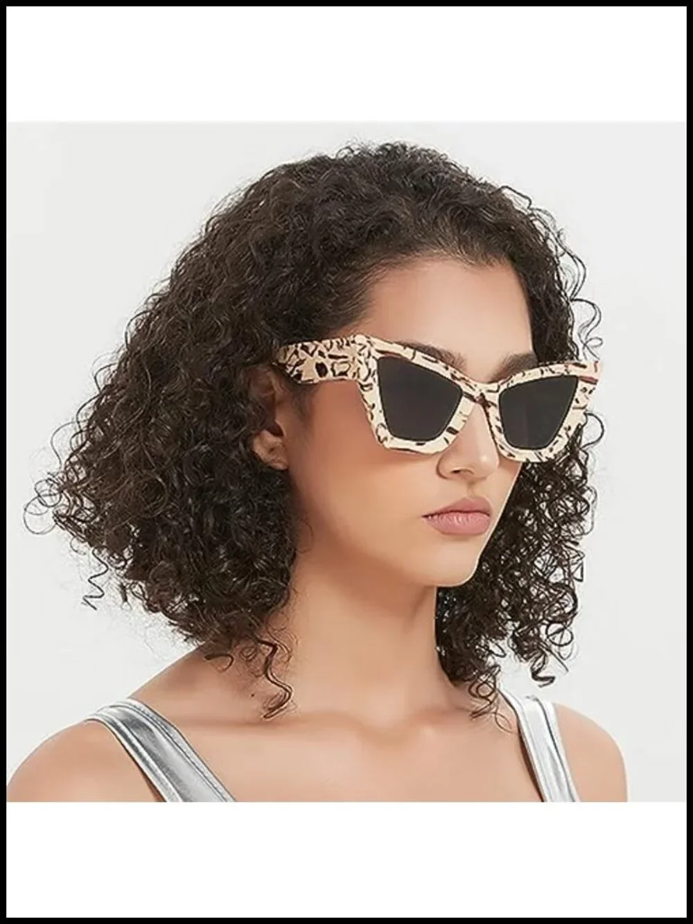 Retro Cat Eye Sunglasses Polarized UV Protection Metal Frame
